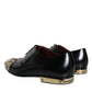 Black Leather RUNWAY POSITANO Crystal Derby Men Shoes