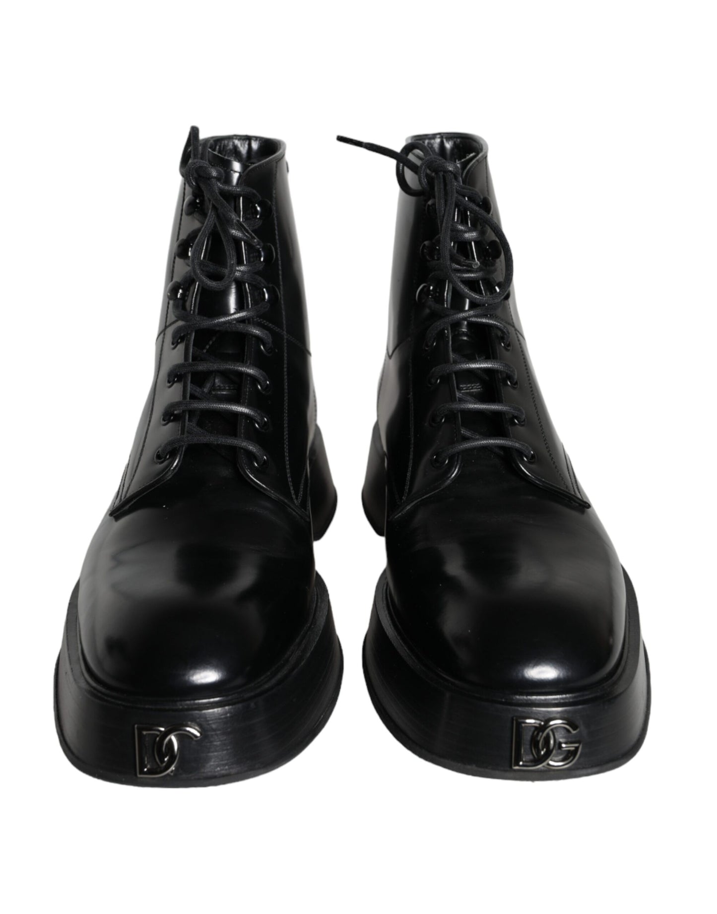 Black Leather Lace Up Ankle Boots Men Shoes