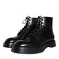 Black Leather Lace Up Ankle Boots Men Shoes