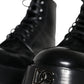 Black Leather Lace Up Ankle Boots Men Shoes