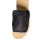 Black Monochrome Braided Raffia Slides Shoes
