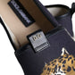 Black Cotton Leopard Slip On Espadrilles Shoes