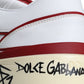 Red White Printed Leather Low Top Men Sneakers Shoes