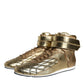 Gold Leather Sartoria High Top Sneakers Shoes