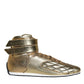 Gold Leather Sartoria High Top Sneakers Shoes