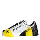 Multicolor Graffiti Leather Low Top Sneakers Shoes
