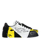Multicolor Graffiti Leather Low Top Sneakers Shoes