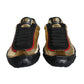 Black Gold Polyester Low Top Sneakers Shoes