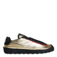 Black Gold Polyester Low Top Sneakers Shoes
