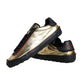 Black Gold Polyester Low Top Sneakers Shoes