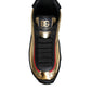 Black Gold Polyester Low Top Sneakers Shoes