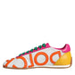 Multicolor Leather Logo Casual Sneakers Shoes