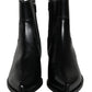 Black Leather Ankle Boots Booties Shoes
