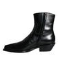 Black Leather Ankle Boots Booties Shoes