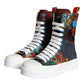 Multicolor Patchwork Logo High Top Sneakers Shoes