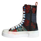 Multicolor Patchwork Logo High Top Sneakers Shoes
