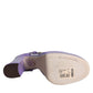 Purple Leather Platform Ankle Strap Sandals Shoes