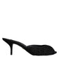 Black Keira Cordonetto Heels Slides Shoes