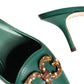 Dark Green DG Amore Leather Slingbacks Shoes