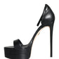 Black Lamb Leather Ankle Strap Sandals Shoes