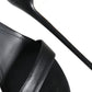 Black Lamb Leather Ankle Strap Sandals Shoes