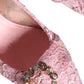 Pink Taormina Lace Crystal Heel Slingbacks Shoes