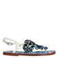 Multicolor Leather Crystals Flats Sandals Shoes