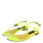 Yellow Leather DG Logo Flats Sandals Shoes