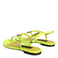 Yellow Leather DG Logo Flats Sandals Shoes