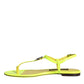 Yellow Leather DG Logo Flats Sandals Shoes