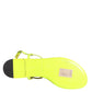 Yellow Leather DG Logo Flats Sandals Shoes
