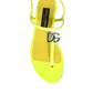 Yellow Leather DG Logo Flats Sandals Shoes