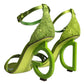Green Lace Logo Heels Ankle Strap Sandals Shoes