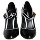 Black White Piano Keys Mary Janes Heels Shoes