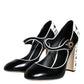 Black White Piano Keys Mary Janes Heels Shoes