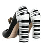 Black White Piano Keys Mary Janes Heels Shoes