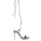 Metalic Silver Strap Stilettos Sandals Shoes