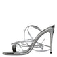 Metalic Silver Strap Stilettos Sandals Shoes