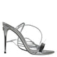Metalic Silver Strap Stilettos Sandals Shoes