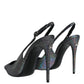 Multicolor Leather Slingback High Heels Sandals Shoes