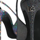 Multicolor Leather Slingback High Heels Sandals Shoes