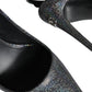 Multicolor Leather Slingback High Heels Sandals Shoes