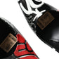 Black Graffiti Leather High Heels Pumps Shoes