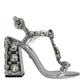 Silver Crystals High Heels Sandals Shoes