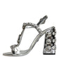 Silver Crystals High Heels Sandals Shoes