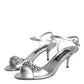 Silver Crystal AnkleStrap Keira Sandals Shoes