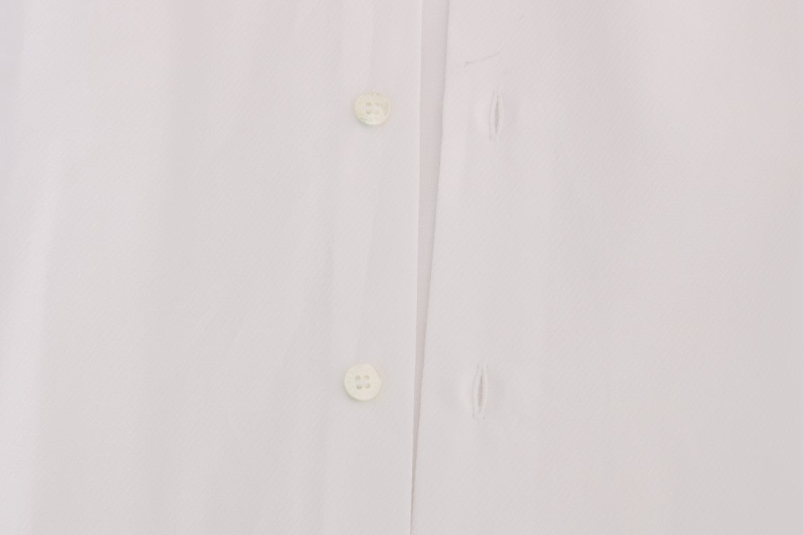 Elegant Diagonal Striped White Formal Shirt
