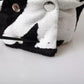 Black White Wool Whole Head Wrap Hat