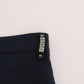 Elegant Blue Slim Fit Cotton Stretch Pants