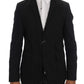 Elegant Black Slim Fit Sport Coat Blazer